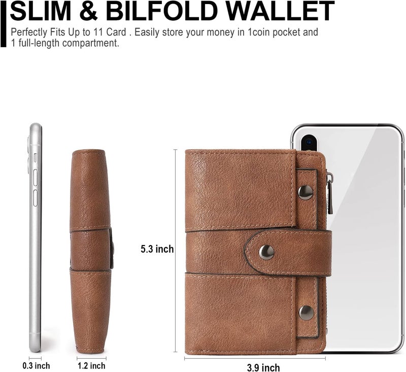 CLUCI Small Wallet for Women Leather Slim Womens Wallet Bifold Multi Card Holder Organizer Designer with Removable ID Window - Image 3